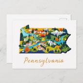 ペンシルバ鮮やかニア風景芸術 ポストカード (正面/裏面)