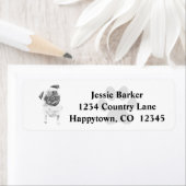 ペンシルパグ差出人住所ラベル ラベル (インサイチュ)