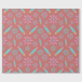 ペンシルフラワースクールシームレスラッピング紙アート ラッピングペーパー (フラット)