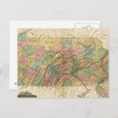 ペンシルベニアとニュージャージーの地図 ポストカード (正面/裏面)