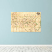 ペンシルベニアの地図 キャンバスプリント (インサイチュ (ウッドフロア))