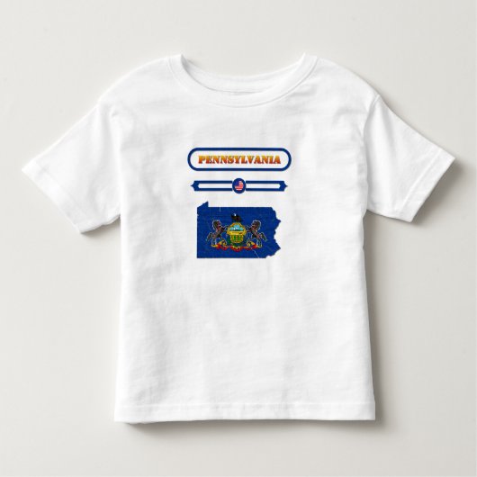 ペンシルベニアの地図。サマーブラジル トドラーTシャツ (正面)