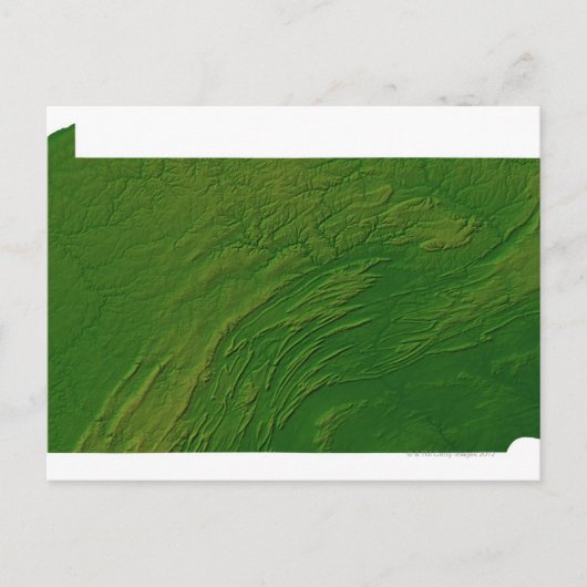 ペンシルベニアの地図 ポストカード (正面)