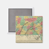 ペンシルベニアの地図 マグネット (正面/裏面)