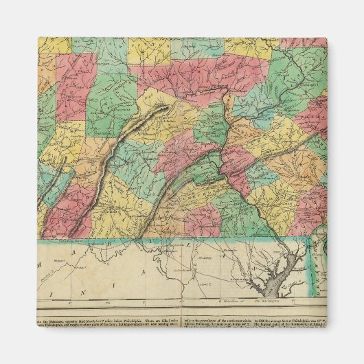 ペンシルベニアの地図 マグネット (正面)