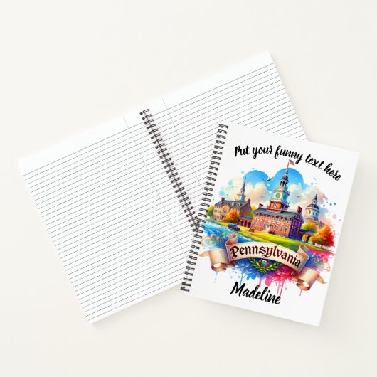 ペンシルベニアの歴史を巧みに描く ノートブック (内部)