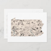 ペンシルベニアヴィンテージ写真マップアンティーク図 ポストカード (正面/裏面)