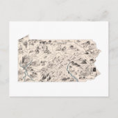 ペンシルベニアヴィンテージ写真マップアンティーク図 ポストカード (正面)