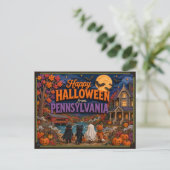 ペンシルベニア州の子供たちからハッピーハロウィン ポストカード (スタンド正面)