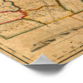 ペンシルベニア州の州の地図 ポスター (角)