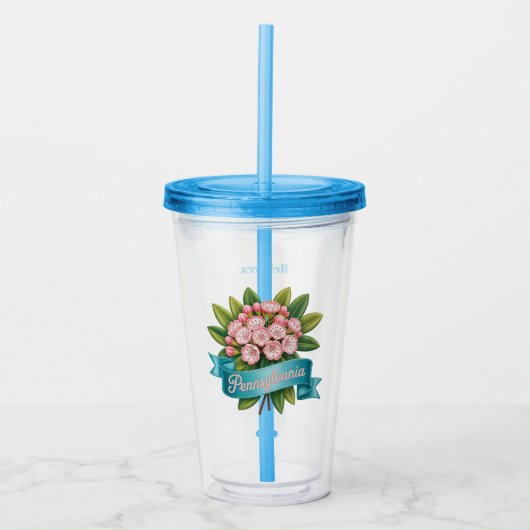 ペンシルベニア州の花のオーダーメイド アクリルタンブラー (正面)