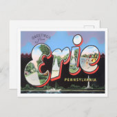 ペンシルベニア州エリーヴィンテージ大文字葉書 ポストカード (正面/裏面)