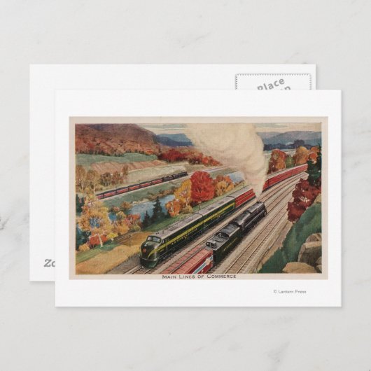 ペンシルベニア州ジョンズタウン(商業列車) ポストカード (正面/裏面)