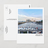 ペンシルベニア州フィラデルフィアのポストカード - ペンの着陸 スワンボート ポストカード (正面/裏面)