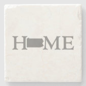 ペンシルベニア州ホーム州マップのシェイプされた文字ワードアート ストーンコースター (正面)