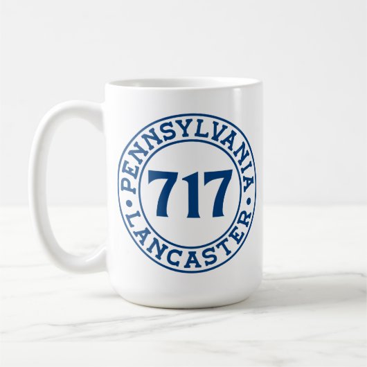 ペンシルベニア州ランカスター 717 エリアコード コーヒーマグカップ (左)