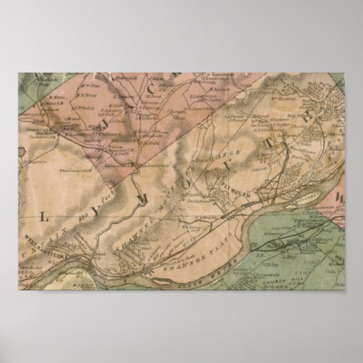 ペンシルベニア州ルツェルン郡の地図1864 ポスター (正面)