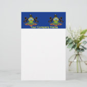 ペンシルベニア州旗を持つ文房具 便箋 (スタンド正面)