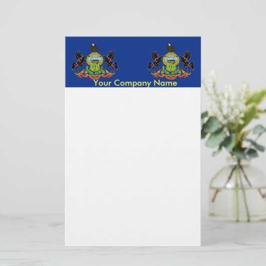 ペンシルベニア州旗を持つ文房具 便箋 (スタンド正面)