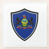 ペンシルベニア州旗 ガラスコースター (正面)