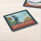 ペンシルベニア州，フィラデルフィア |独立ホール スクエアペーパーコースター (アングル)