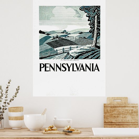 ペンシルベニア州 – ヴィンテージWPAポスター – 農場とフィールド ポスター (キッチン)