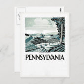 ペンシルベニア州 – ヴィンテージWPAポスター – 農場とフィールド ポストカード (正面/裏面)