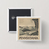 ペンシルベニア州 – ヴィンテージWPAポスター – 農場とフィールド 缶バッジ (正面&裏面)