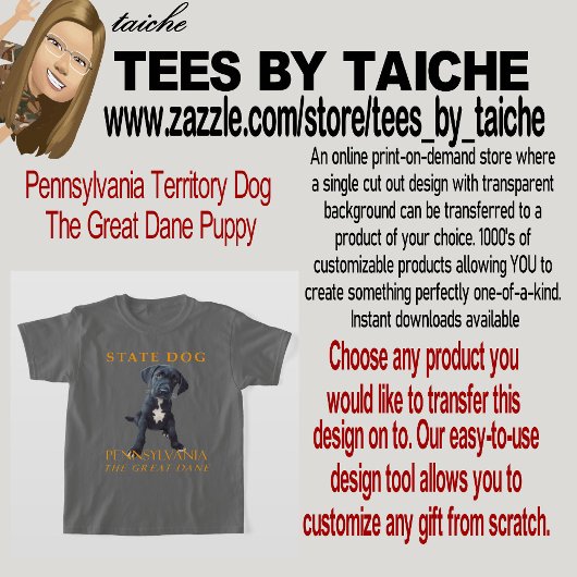 ペンシルベニア準州の犬 グレートデーンの子犬 Tシャツ