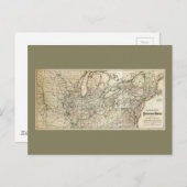 ペンシルベニア鉄道の地図（1871年） ポストカード (正面/裏面)