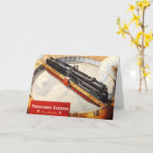 ペンシルベニア鉄道蒸気タービングリーティングカード カード (黄色い花)