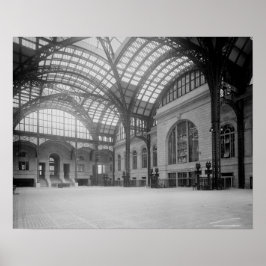 ペンシルベニア駅メインコンコース、1915年。ヴィンテージ写真 ポスター