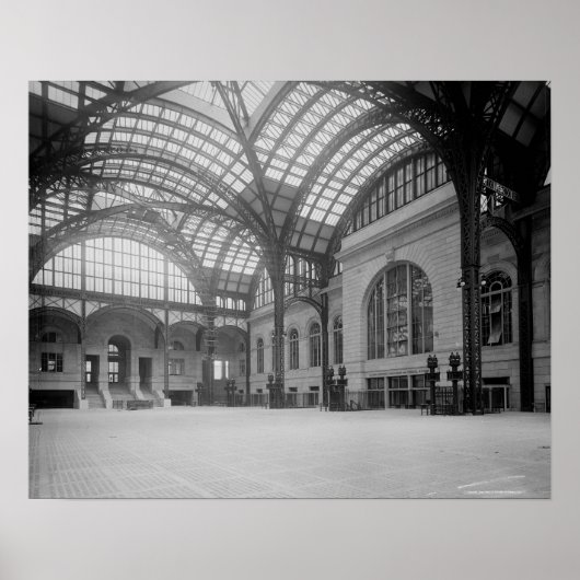 ペンシルベニア駅メインコンコース、1915年。ヴィンテージ写真 ポスター (正面)