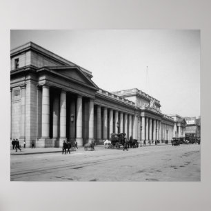 ペンシルベニア駅東正面、1910年。ヴィンテージ写真 ポスター