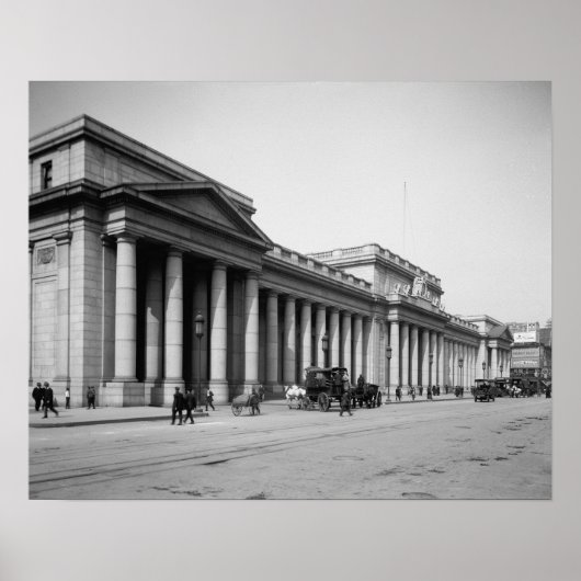ペンシルベニア駅東正面、1910年。ヴィンテージ写真 ポスター (正面)