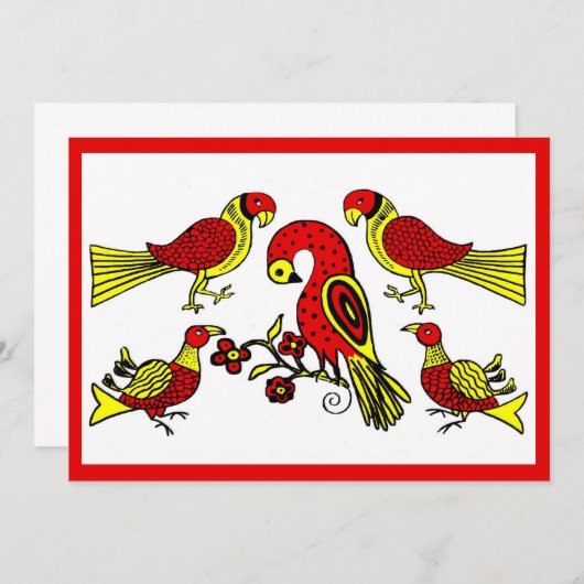 ペンシルベニア・ジャーマン民俗アートの鳥の飾り ウェディング (正面/裏面)