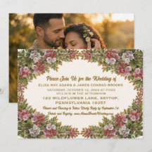 ペンシルベニア・マウンテンローレルの結婚式招待状