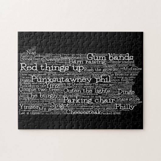 ペンシルベニアUSAスラングワードアートマップジグソーパズル ジグソーパズル (横)
