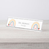 ペンシルレインボー先生 デスクネームプレート (正面)
