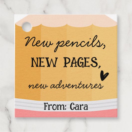 ペンシル先生スクールスクエアメッセージカード フェイバータグ (正面)