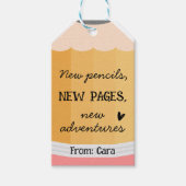 ペンシル先生スクールメッセージカード ギフトタグ (正面)