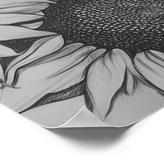 ペンシル描ひまわり ポスター (角)