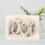 ペンシル素朴スケッチJOYクリスマスアートホリデーカー シーズンカード (スタンド正面)