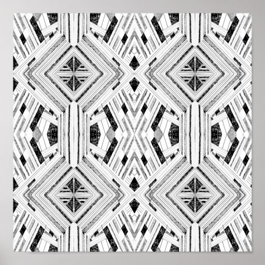 ペンシル&インク抽象芸術アートプリント ポスター (正面)