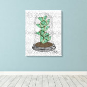 ペンジャーに緑の蝶 キャンバスプリント (インサイチュ (ウッドフロア))