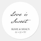 ペンスクリプトミニマル書道白結婚の ラウンドシール (正面)