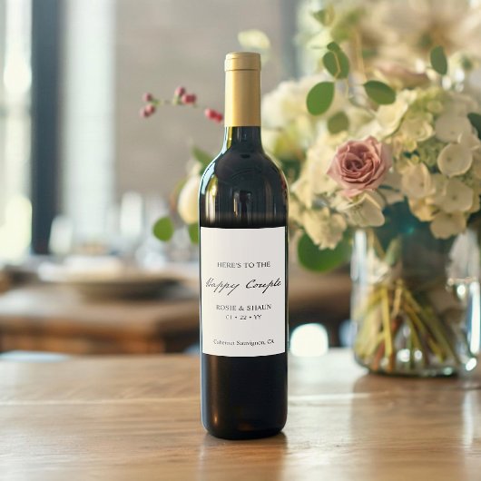 ペンスクリプトミニマル書道白結婚の ワインラベル