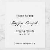 ペンスクリプトミニマル書道白結婚の ワインラベル (シングルラベル)