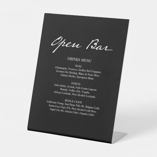 ペンスクリプモダントミニマルオープンバーブ結婚ラック 台座サイン (正面)