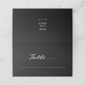 ペンスクリプモダントミニマルモノグラム結婚ブラック プレイスカード (外部開封)